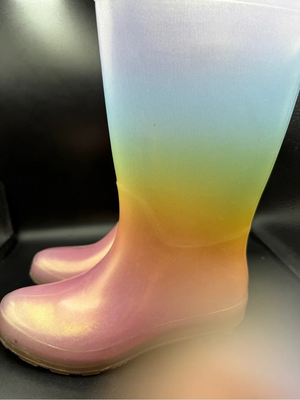 Kids Rainbow Gradient Rain Boots - Pink Multicolor
